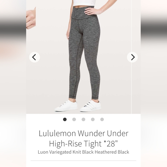 lululemon athletica Pants - Lululemon Wunder Under HR 28inTights Luon Knit Heathered Black Sz 2